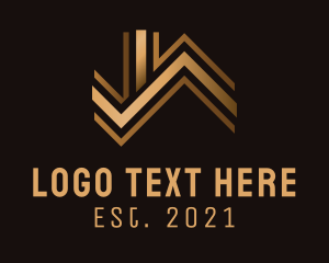 Lux - Gold House Premium Realtor logo design