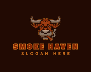 Bull Cigar Smoke logo design