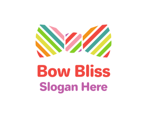 Bow - Rainbow Bow Tie logo design