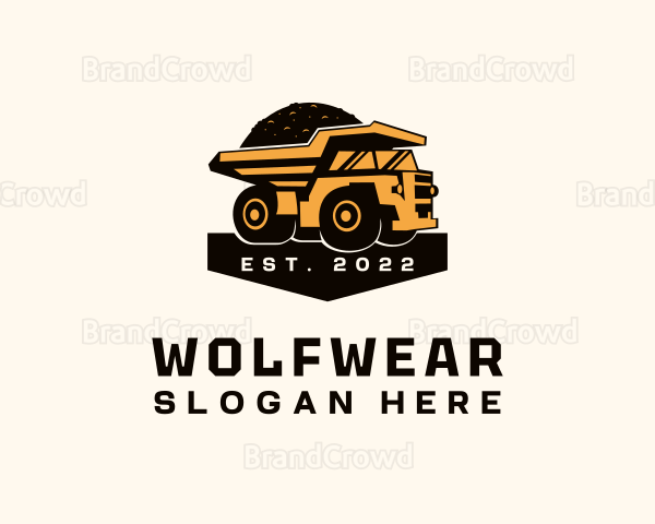 Coal Dump Truck Vehicle Logo