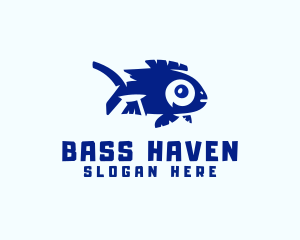 Bass - Freshwater Carp Fish logo design