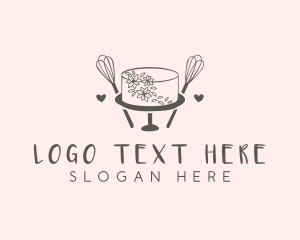 Floral Cake Baking Logo