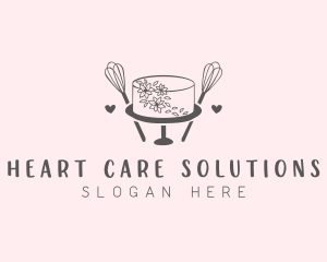 Floral Cake Baking logo design