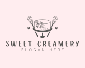 Floral Cake Baking logo design