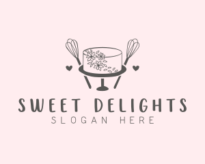 Floral Cake Baking logo design