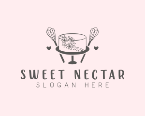 Floral Cake Baking logo design