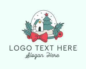 Theme Park - Winter House Snow Globe logo design