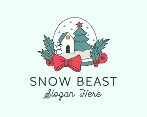 Winter House Snow Globe logo design