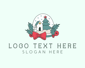 Snow - Winter House Snow Globe logo design