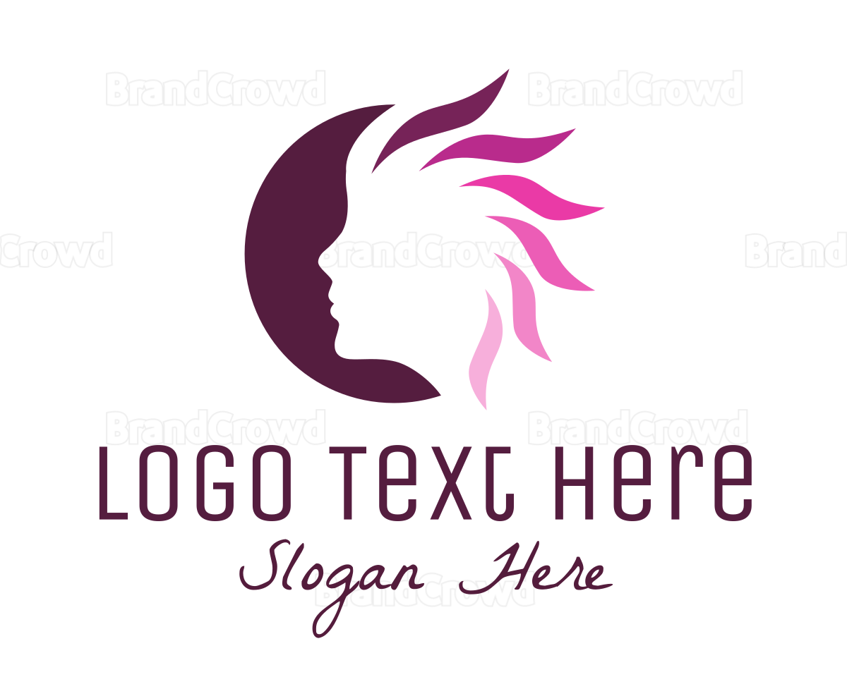 Pink Hair Silhouette Logo | BrandCrowd Logo Maker