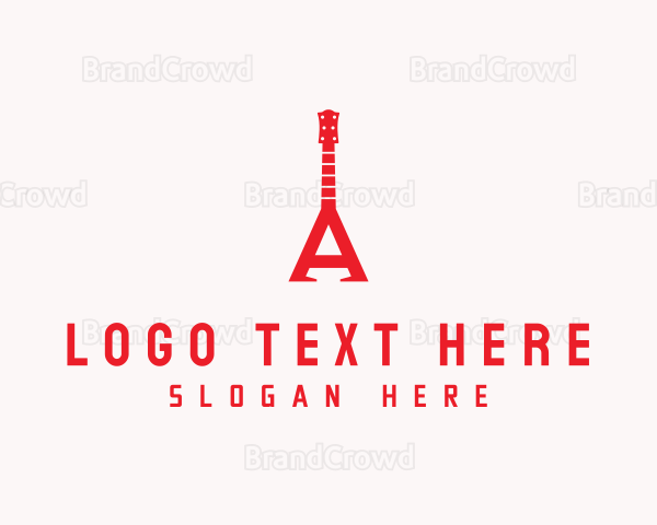 Guitar Instrument Letter A Logo