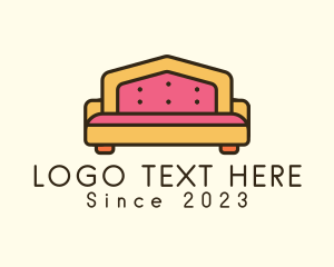 Lounge - Retro Cushion Sofa logo design