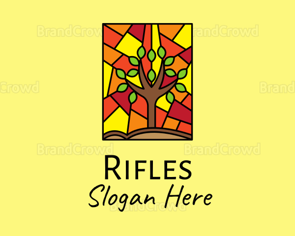 Stained Glass Tree Forest Logo
