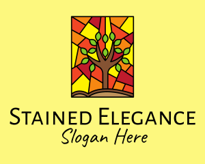 Stained Glass Tree Forest logo design