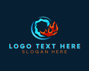 Thermal - Cold Ice Flame logo design