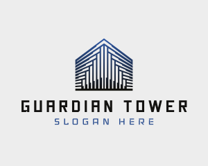 Gradient Building Tower logo design