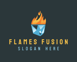 Ice Flame Heating logo design