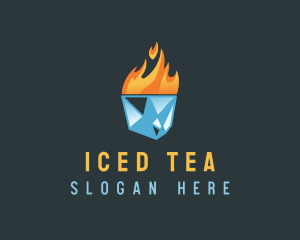 Ice Flame Heating logo design