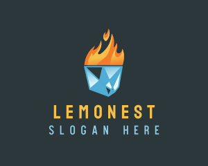 Cold - Ice Flame Heating logo design