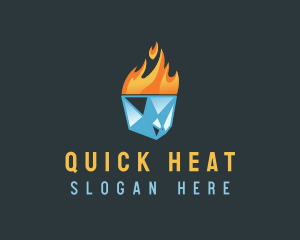 Ice Flame Heating logo design