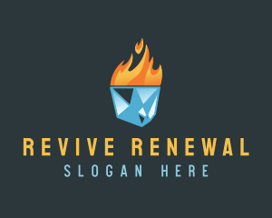 Ice Flame Heating logo design