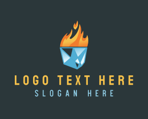 Hot - Ice Flame Heating logo design