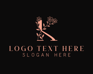 Skincare - Aesthetic Floral Letter K logo design