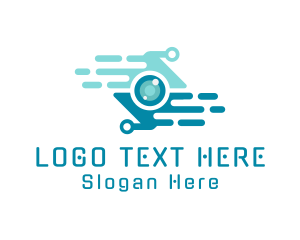 Teal - Cyberspace Technology Eye logo design