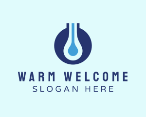 Modern Liquid Thermometer logo design