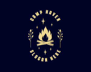 Camp Bonfire Nature logo design