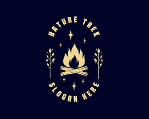 Hike - Camp Bonfire Nature logo design