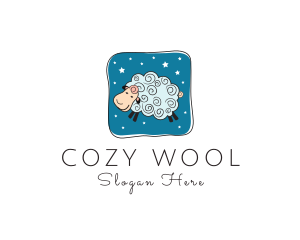 Night Nursery Sheep logo design