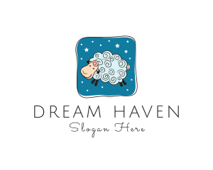 Night Nursery Sheep logo design