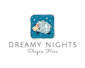 Night Nursery Sheep logo design