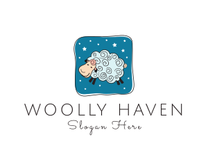 Night Nursery Sheep logo design