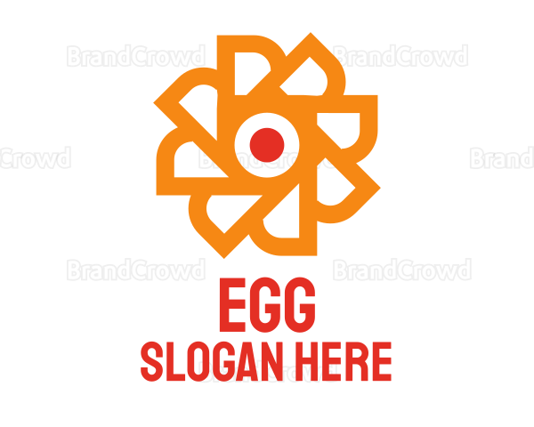 Orange Blade Flower Logo