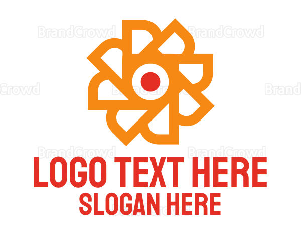 Orange Blade Flower Logo