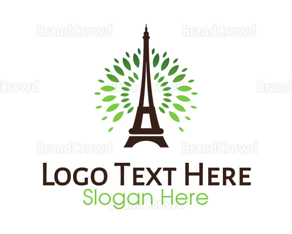 Eiffel Tower Leaves Logo