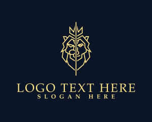 Gold - Premium Lion King Crown logo design