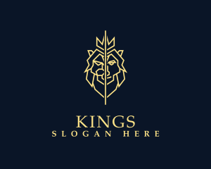 Premium Lion King Crown logo design