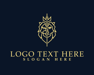 Premium Lion King Crown Logo