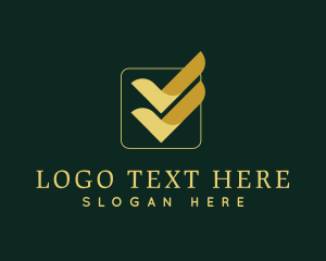 Mark - Gold Double Check Box logo design
