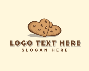 Tasty - Heart Cookie Snack logo design