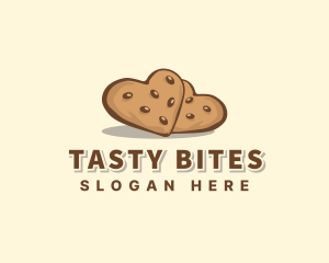 Heart Cookie Snack Logo
