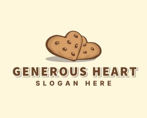 Heart Cookie Snack logo design