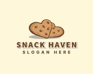 Heart Cookie Snack logo design