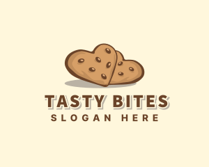 Snack - Heart Cookie Snack logo design