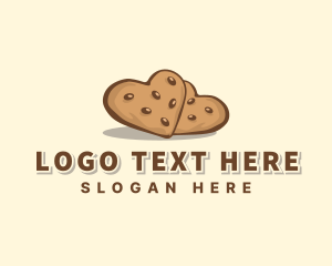 Delicious - Heart Cookie Snack logo design