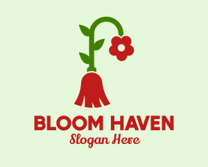 Nature Flower Broom  logo design