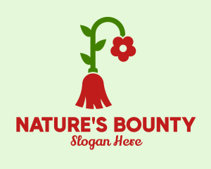 Nature Flower Broom  logo design